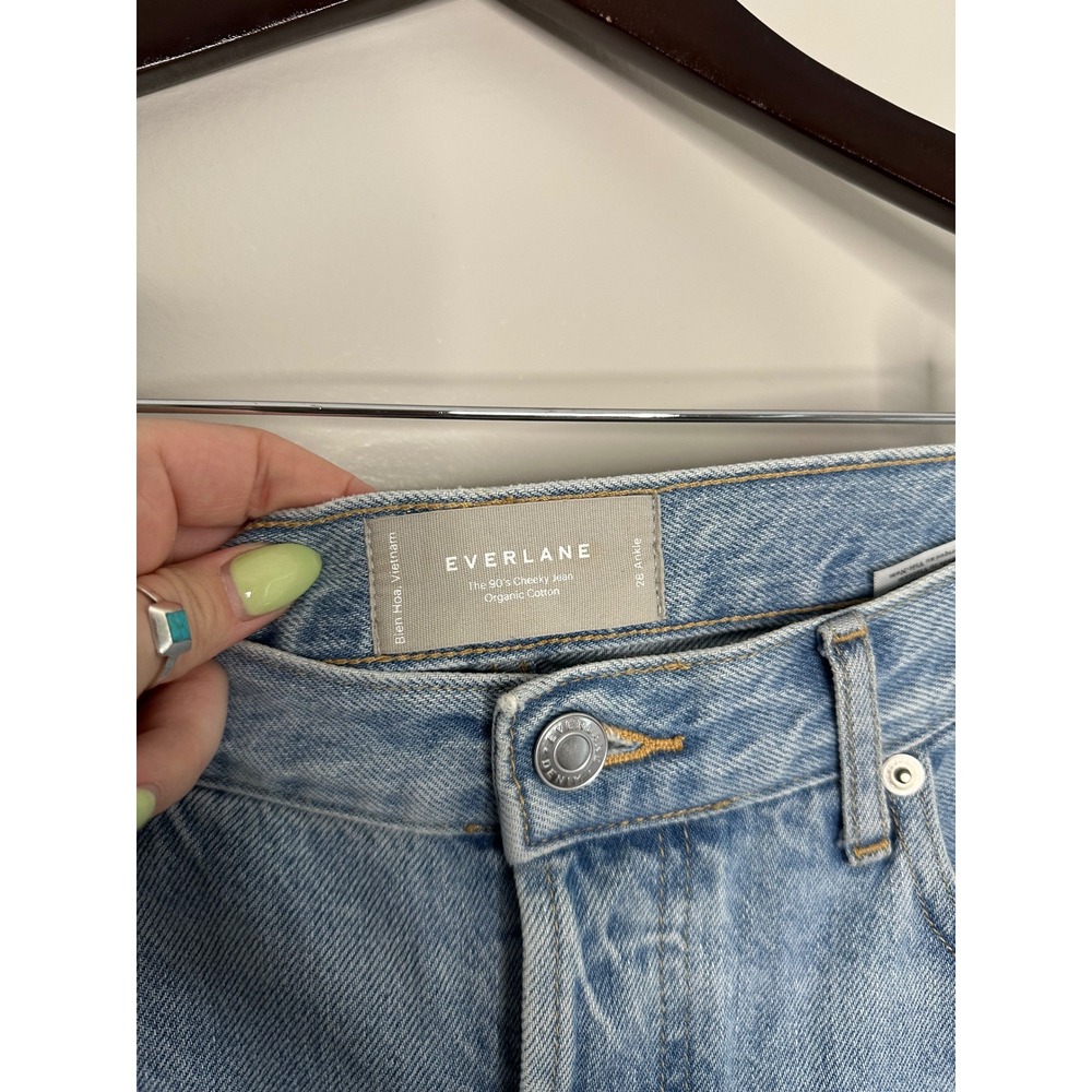 Everlane The 90's Cheeky Jean Women 28 Light Blue EUC High Rise Organic Cotton - Picture 3 of 8